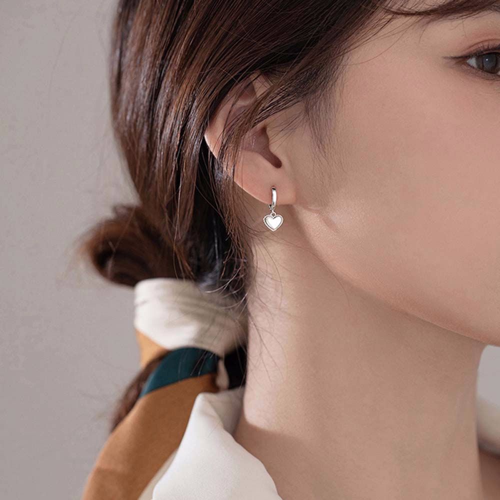 Needway  Girls Ladies Dangle Earrings French Women Earring Hoop Earrings Ear Studs Fashion Jewelry Silver Color Round Metal Small Bear Korean Style/Multicolor