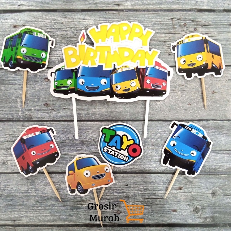Cake Topper Tayo/Topper Kertas Tayo
