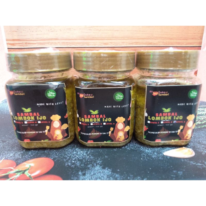 

Sambal Ijo sambal lombok ijo bundling 3 btl 150 gr (PAKET HEMAT)