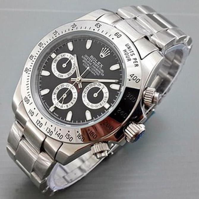 Jam Tangan Pria / Cowok Rolex Daytona Silver Putih Automatic Tokobaruandry74