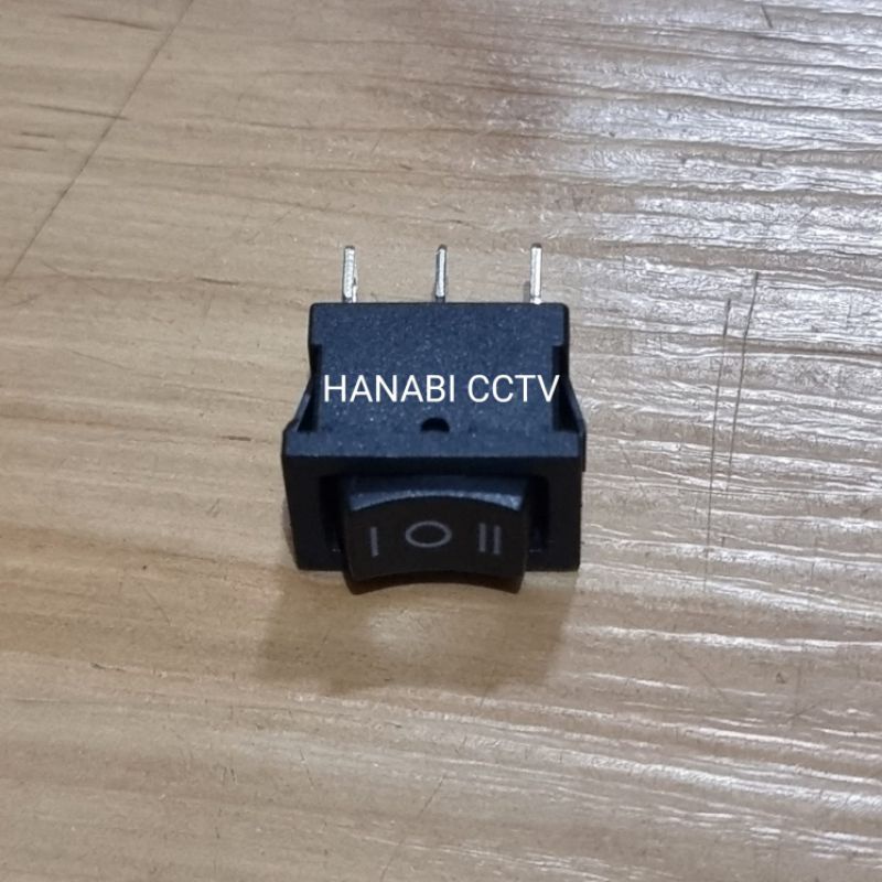 Rocker Switch On Off On Dispenser Hitam 3P 3 Pin Saklar 3Pin