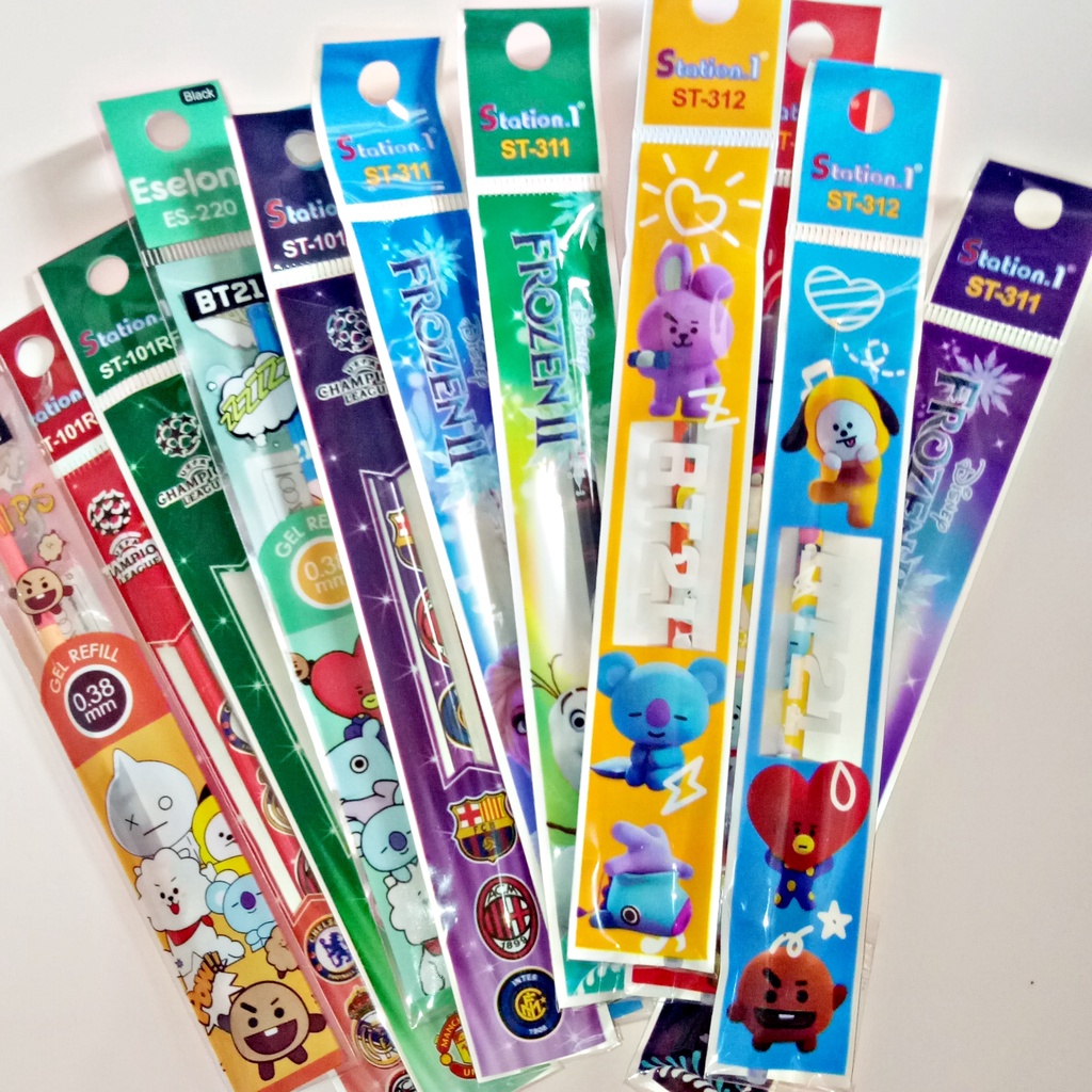 

Refill Pulpen Gel 0,38 mm Tinta Hitam Motif Karakter