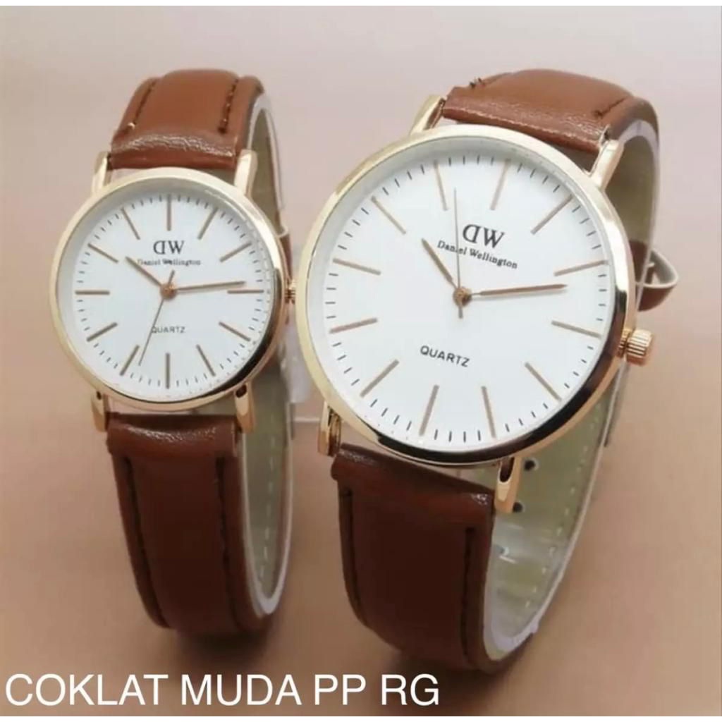 WBS JAM TANGAN COUPLE FREE BATERAI ✅COD KULIT IMPORT GROSIR MURAH PREMIUM PRIA WANITA ANAK REMAJA DEWASA VINTAGE CASUAL QUARTZ DD003-5
