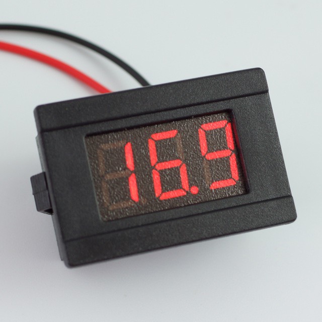 MINI FRAME - DC Voltmeter 0.36&quot; Digital 4.5-30v 2 Kabel + Bingkai Volt