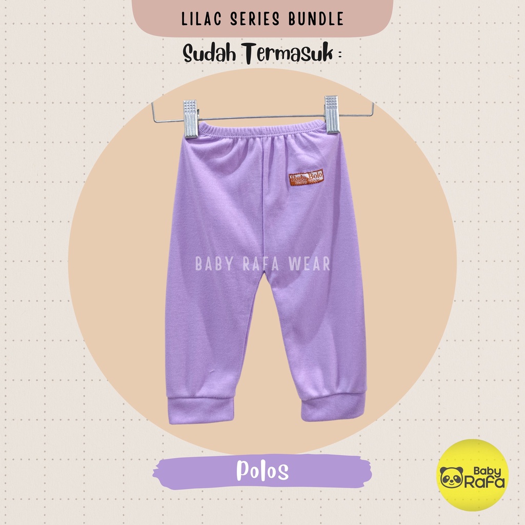 Serian Lilac - 3 pcs Celana Panjang Bayi Baru Lahir 0 - 3 Bulan Lilac Series merk SNI Bolo - Bolo