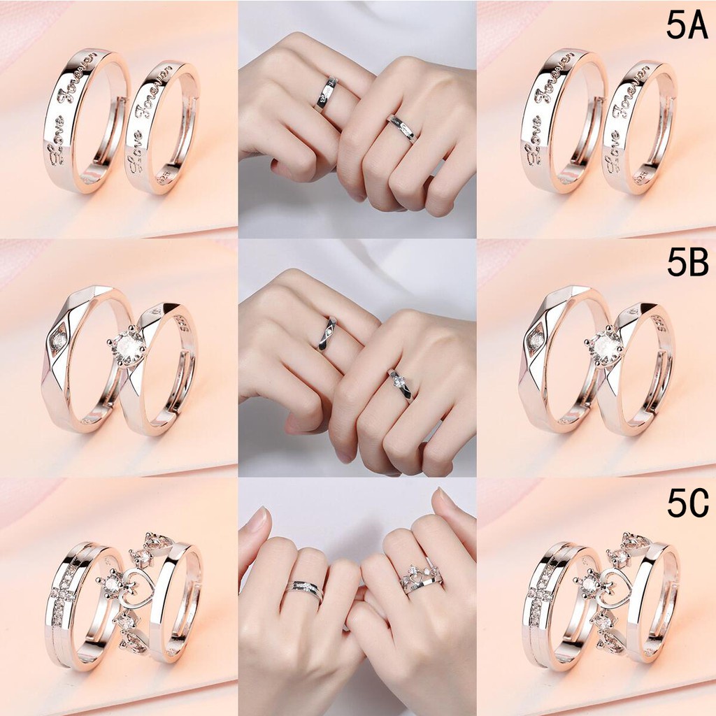 39 Desain Cincin perak Cincin couple silver 925 asli Cincin berlian Cincin yang bisa disesuaikan-5