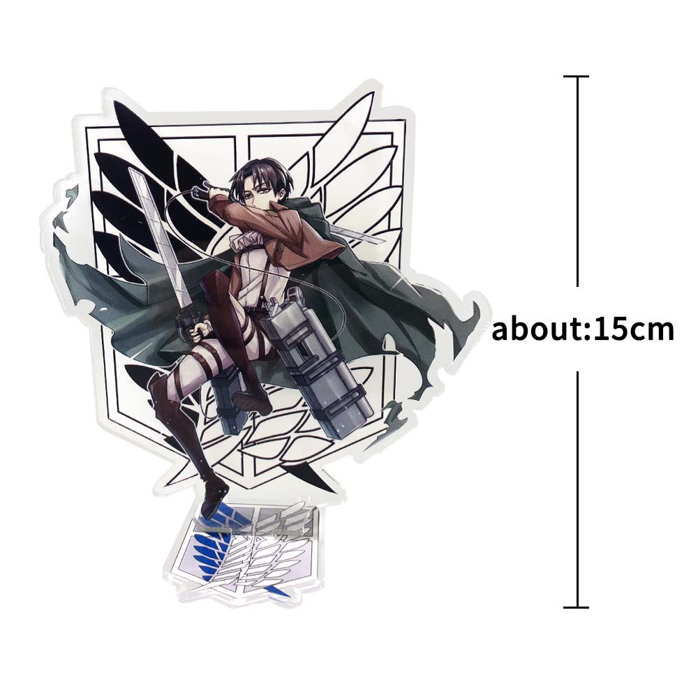 Needway  Cute Desktop Decoration DIY Desktop Standing Card Attack on Titan Model Toy Acrylic Stand Levi Ackerman Figure Decoration Shingeki no Kyojin Eren Jaeger Figure Model Plate