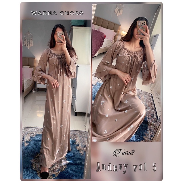 Daster arab FAIRUZ AUDREY Homedress Rayon Homewear Original Label-FAY: CHOCO VOL.5