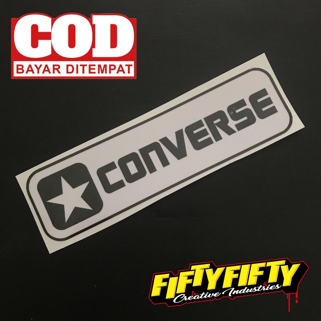 Stiker Print Cut CONVERSE Stiker Printing Laminasi Glossy Stiker Motor Mobil Helm Sudah Membentuk Pola Desain