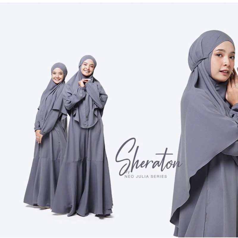 Set Gamis +Khimar Syari| Neo Julia Series - Sheraton| Jamise Syari