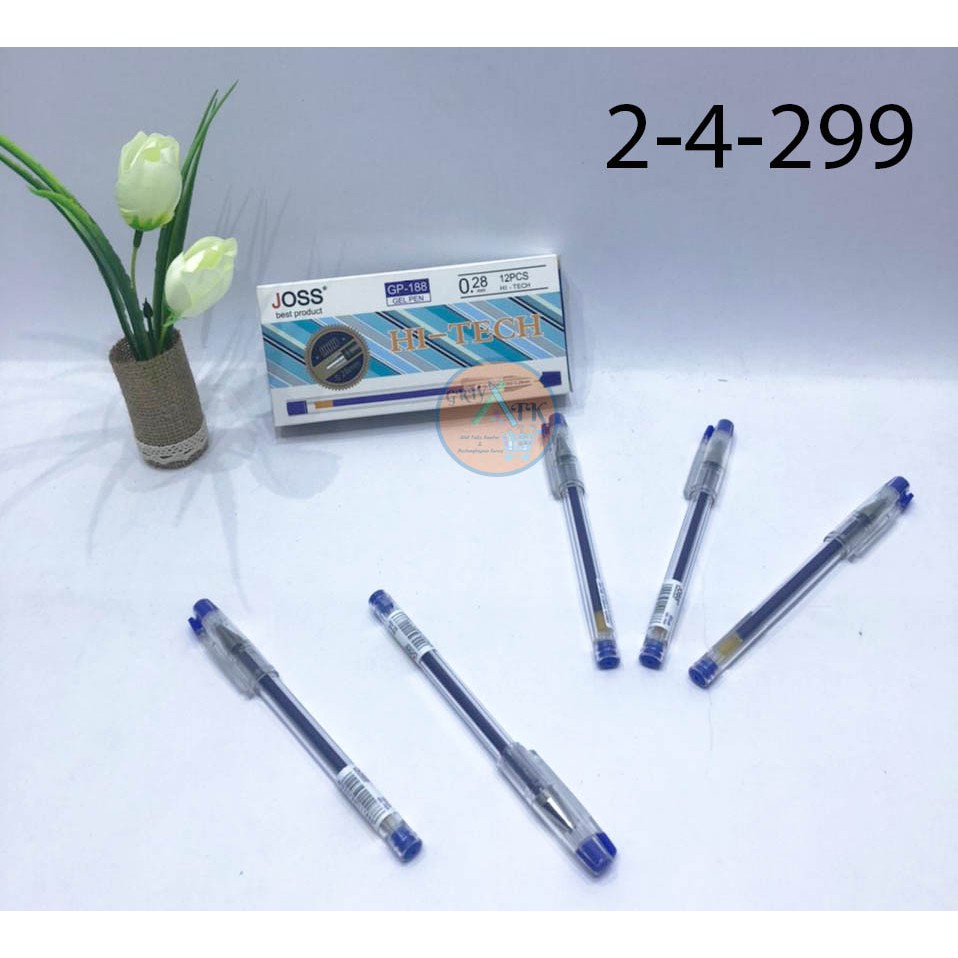 

Gel Pen Bulpen Gel JOSS GP-188 Warna Biru 0.28mm Murah