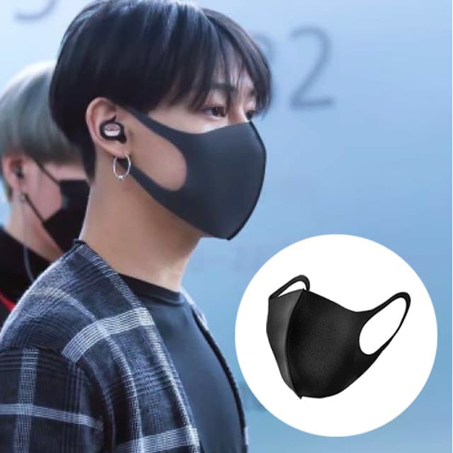 premium kpop fashion mask masker mulut hitam pitta korea jepang japan