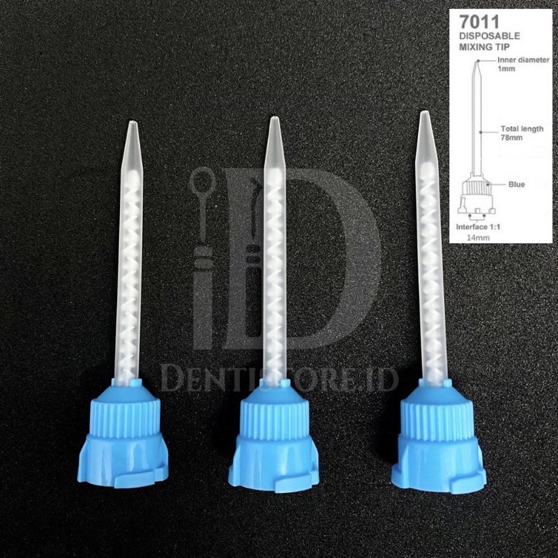 Dental Mixing Tip Blue Biru 1:1 Tips Gigi Temporary Crown Bridge Veneer Cement Semen - Dentistore.id