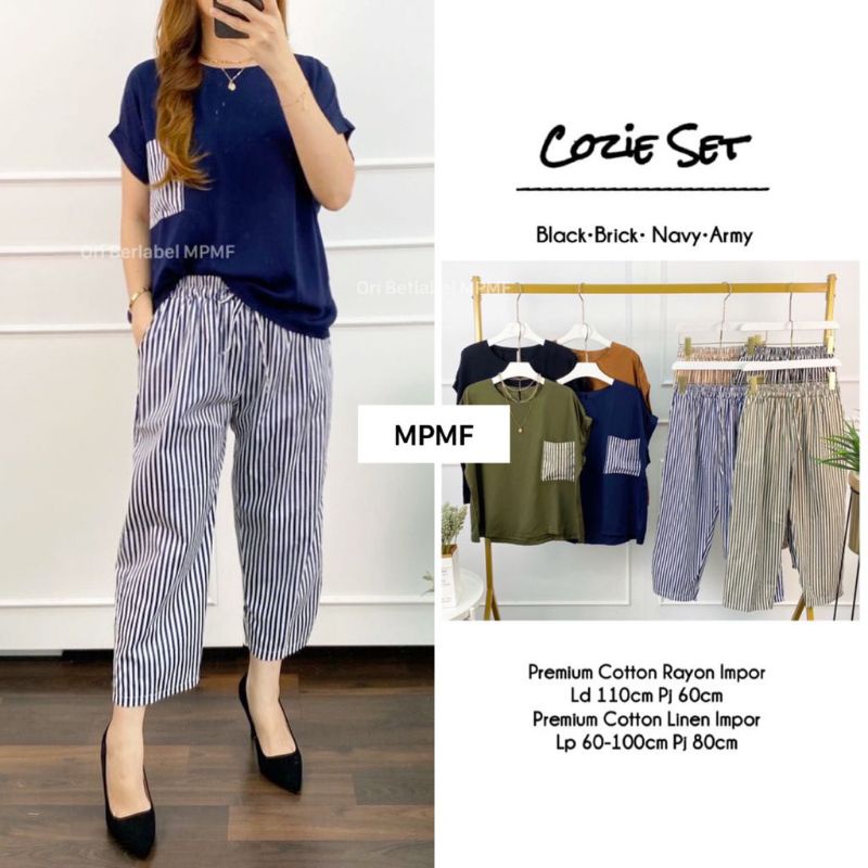 Cozie Set Wanita Premium Cotton Rayon Import Ori MPMF