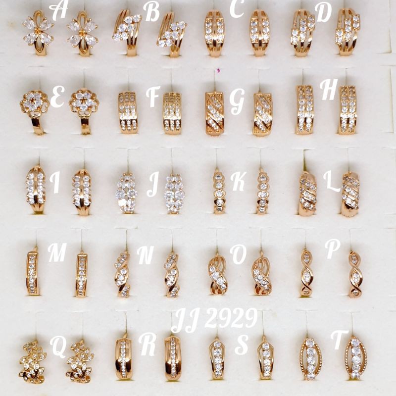 1 lusin anting jepit aneka model campur