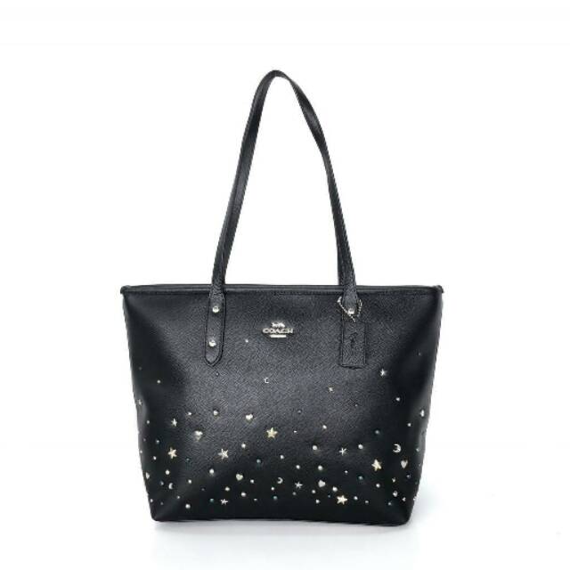 COACH City Zip Tote With Stardust bintang totebag original authentic