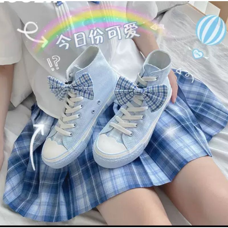 SEPATU SNEAKER  KAWAII JK GINGHAM