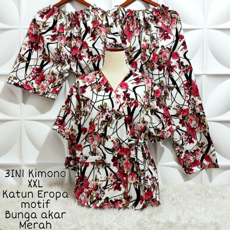 Piyama Kimono 3In1 Jumbo Motif Bunga