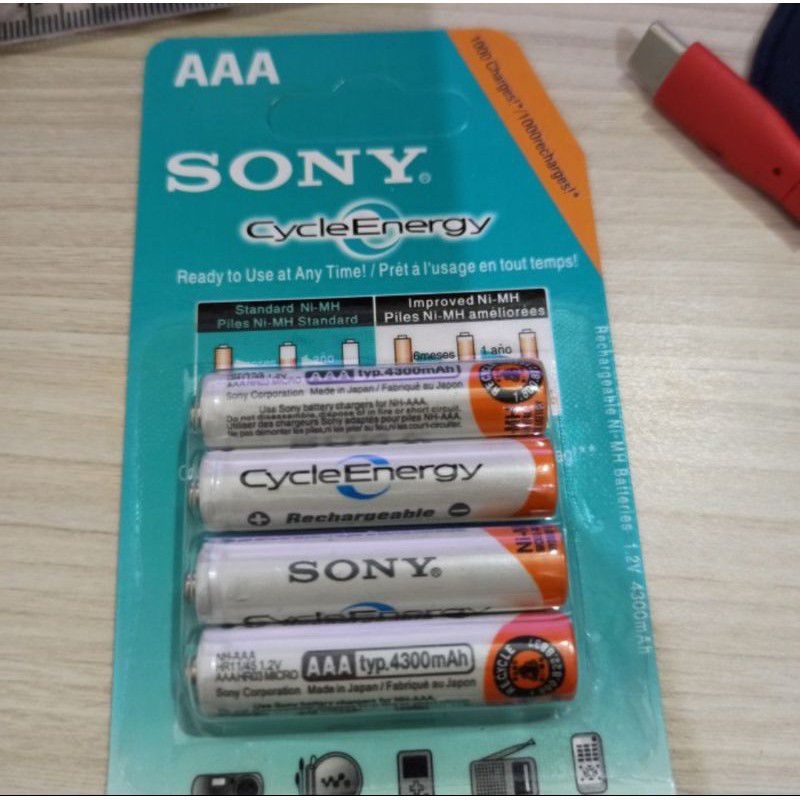 #ORIGINAL Batere sony AAA 4300MAH rechargeable bisa di cas ulang 4300mah isi 4 pcs