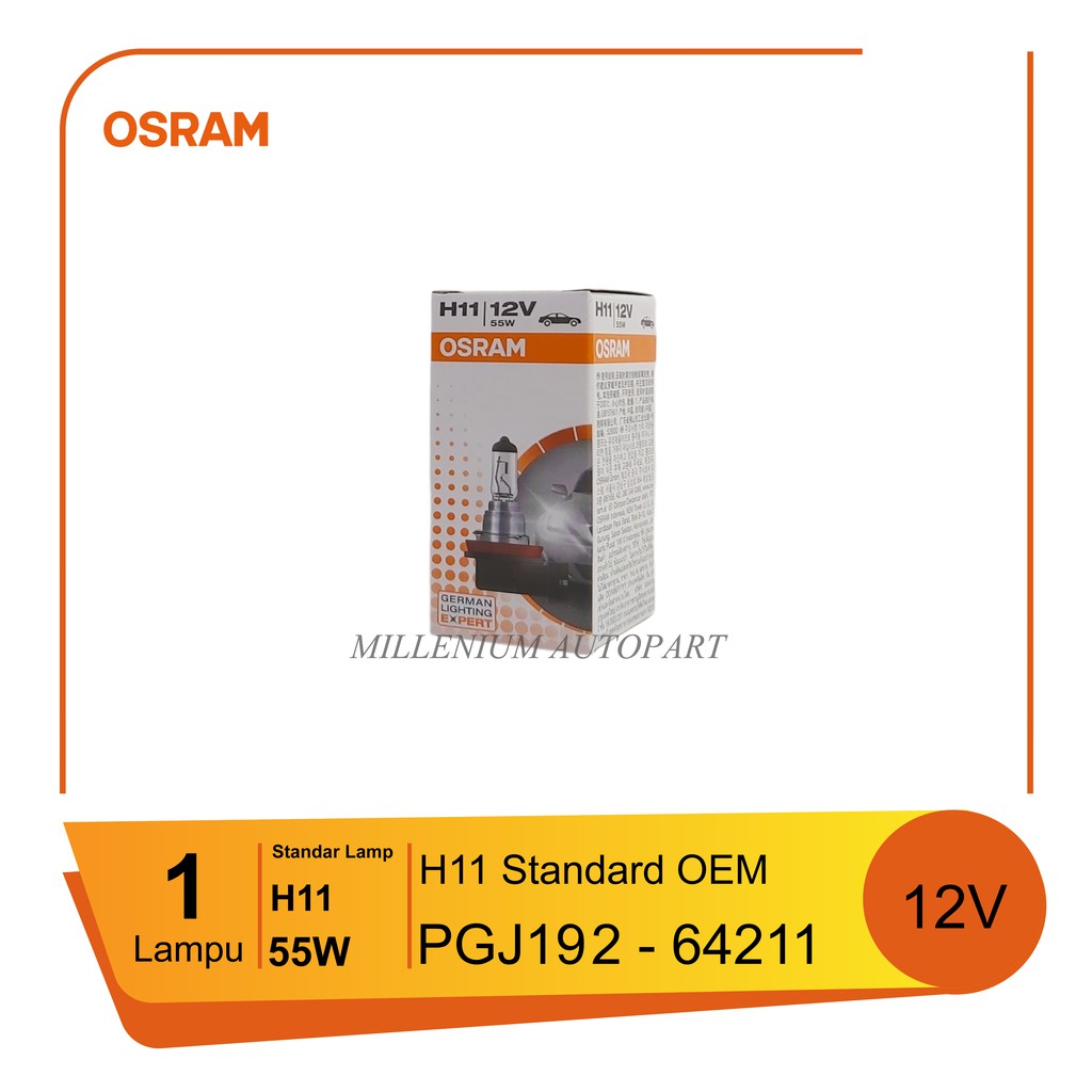 BOHLAM OSRAM H11 / LAMPU FOGLAMP MOBIL H11 12V 55W STANDARD ORIGINAL