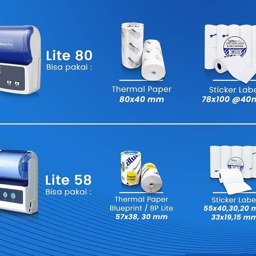 BP-LITE80 Portable Printer Thermal Label BLUEPRINT USB Bluetooth LITE 80