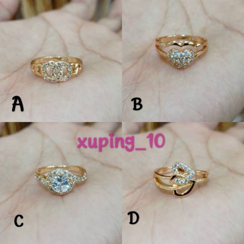 Cincin dewasa cantik, perhiasan xuping