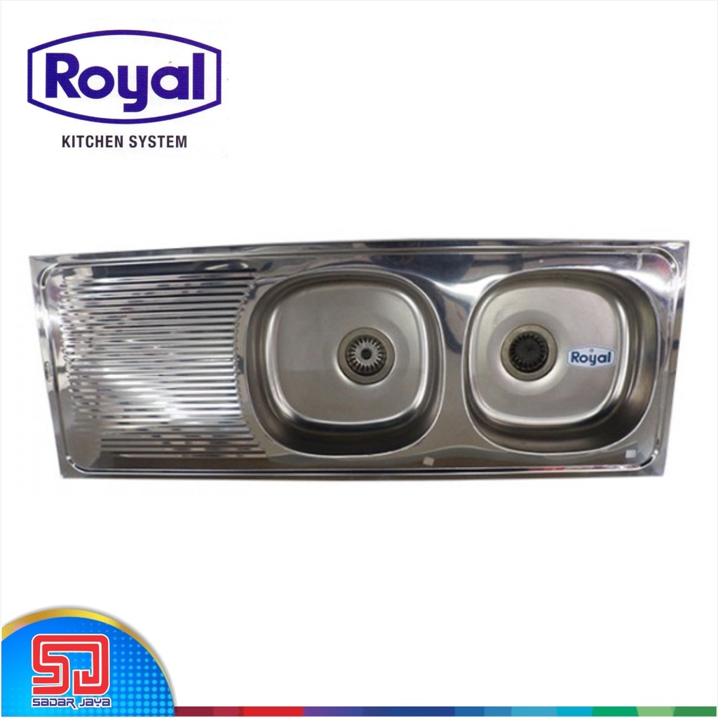 Royal Kitchen Sink SB 22 Wastafel Dapur Bak Cuci Piring 2 Bowl Sayap SB22 Work Top