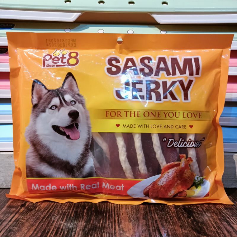 Pet8 JJ405 Sasami Jerky Chicken Fillet Cover Crunch 180x2pk / Snack Anjing