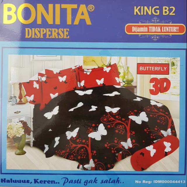 Sprei Bonita 180x200 Seprei Bonita Size King Sprai Bonita No.1 Motif Butterfly