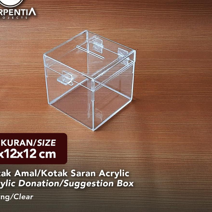 

☆BiG PROMO☆ Kotak Amal Acrylic/Kotak Saran Akrilik 12x12x12 cm - Varian Warna - Tipe A ~