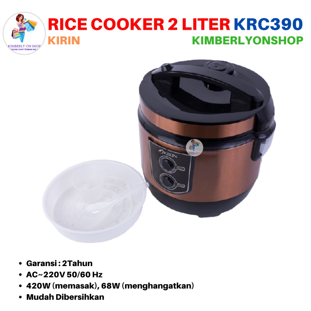 Rice Cooker Magic Com KIRIN Ceramic 2 Liter KRC 390