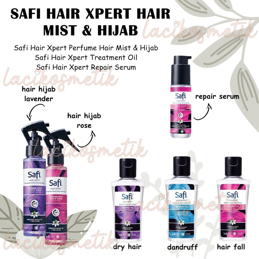 ✨LACIKOSME✨ SAFI HAIR XPERT HAIR MIST &amp; HIJAB - TREATMENT OIL REPAIR SERUM RAMBUT