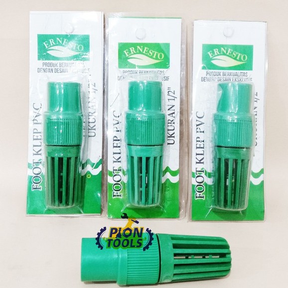 ERNESTO FOOTKLEP PVC 1/2" HIJAU Foot Klep Plastik Tusen Klep 1/2 inch