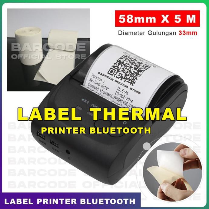 

Best Seller] Kertas Label Stiker Printer Bluetooth Thermal ( 58 X 33 Mm / 5 M )