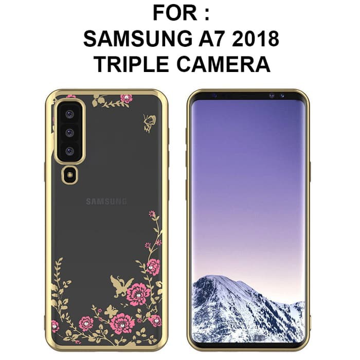 Tpu flower case Samsung A7 2018 Triple Camera / case hp / soft case / hard case
