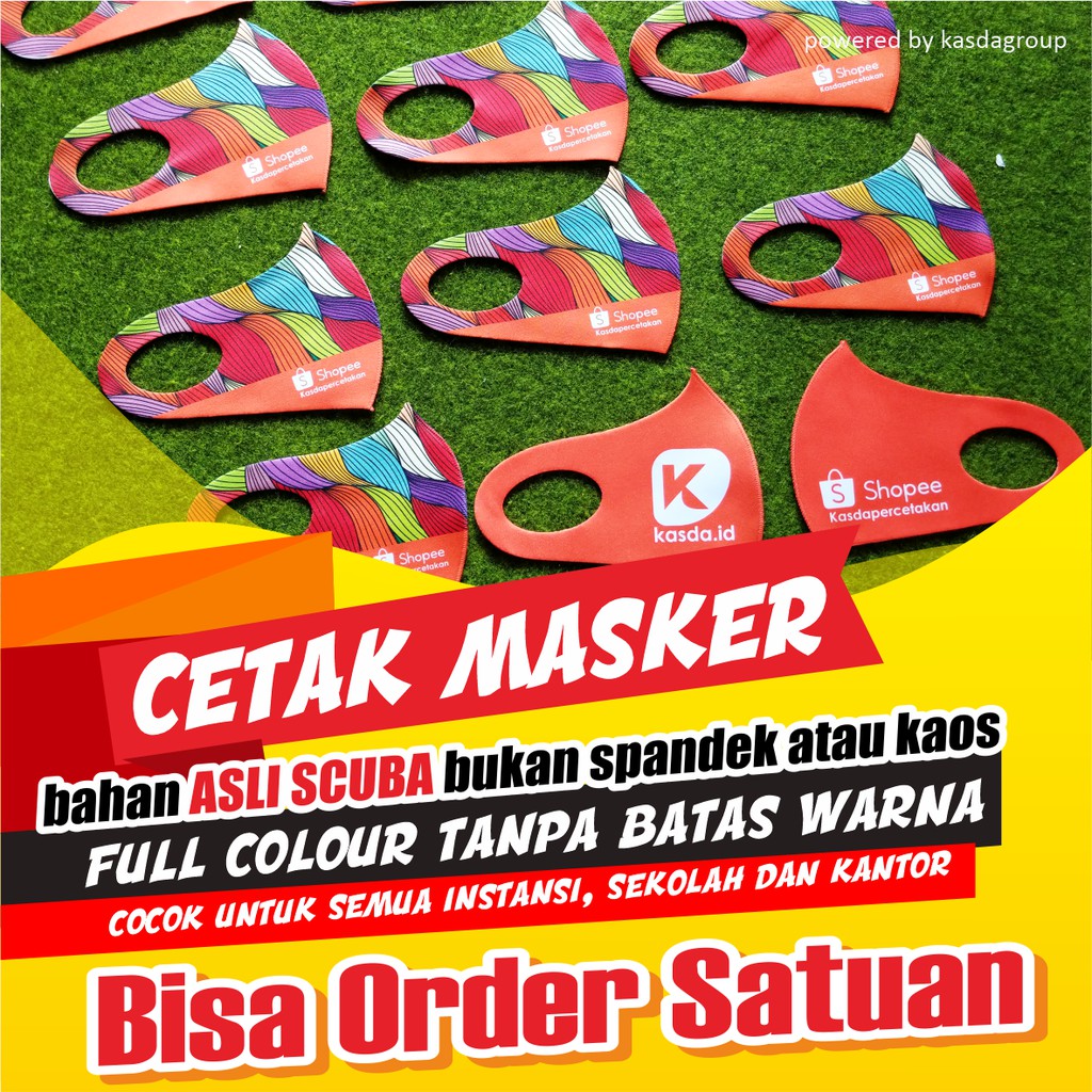  CETAK  MASKER  DESAIN CUSTOM BAHAN SCUBA  ASLI Shopee Indonesia