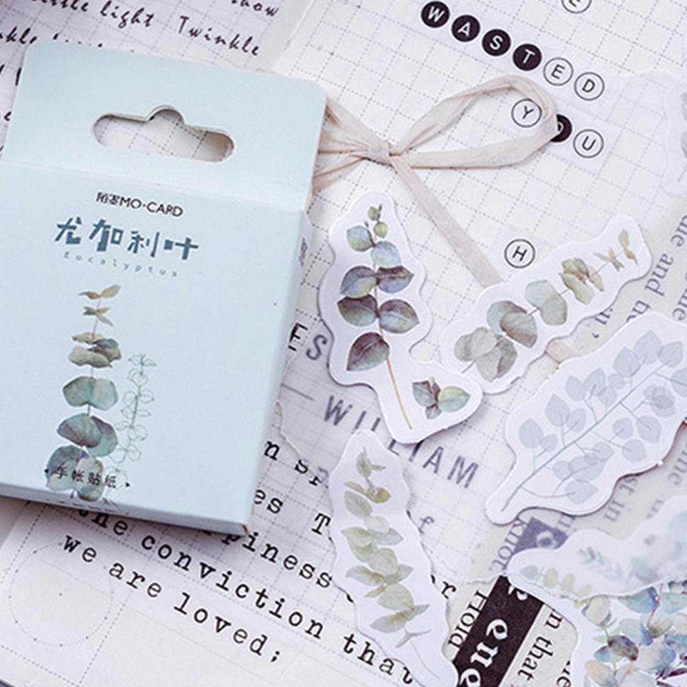 【 ELEGANT 】 Stiker 45pcs /pack Diary Dekorasi Alat Tulis Fresh Plants Sealer Sticker