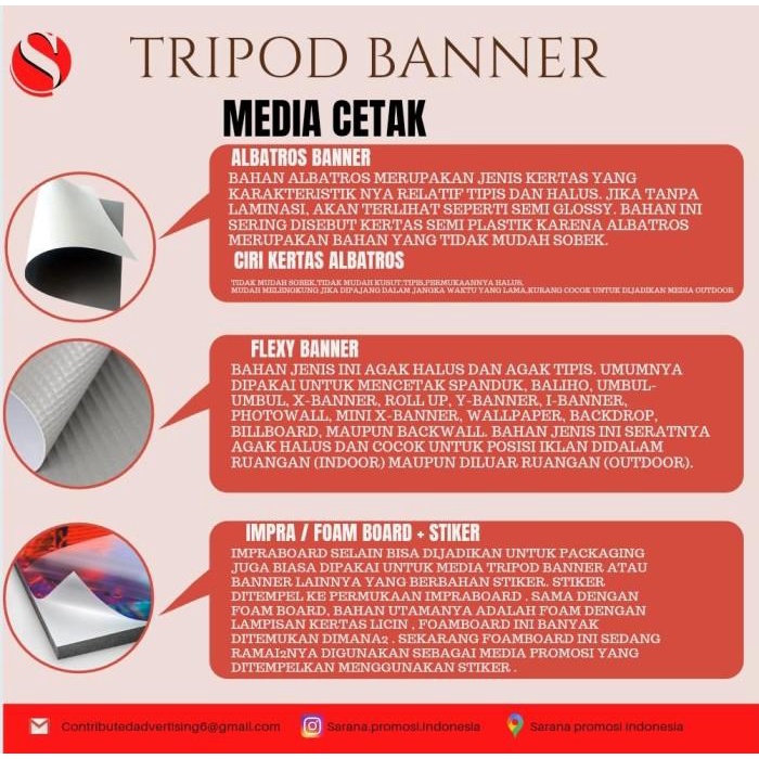 tripod banner 2 sisi