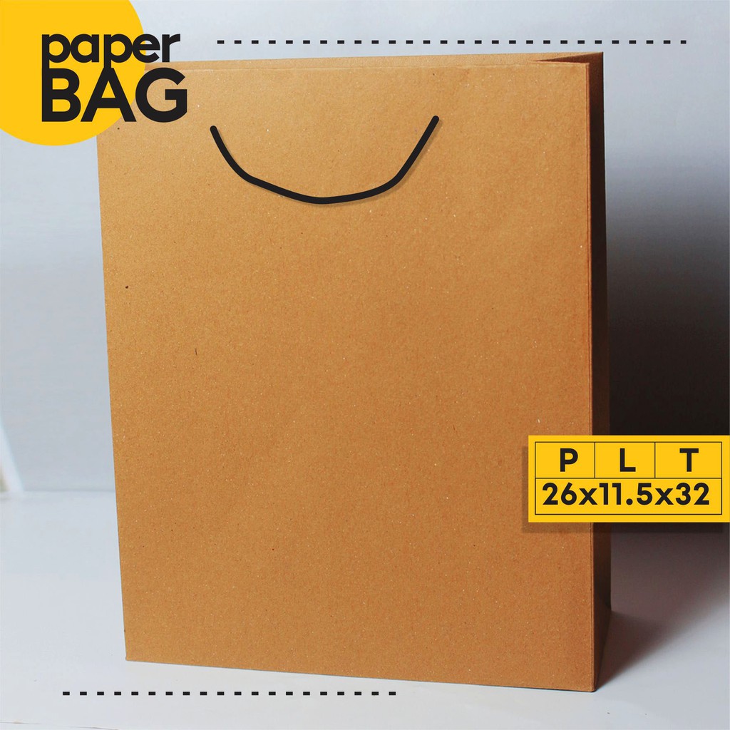 

paper bag 26x11.5x32 polos coklat craft paper