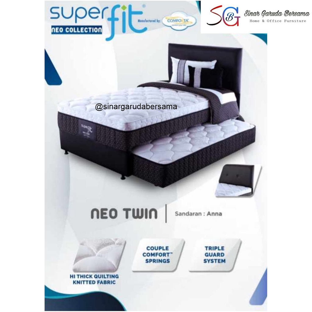 2IN1 KASUR SPRING BED SORONG COMFORTA SUPERFIT NEO TWIN / SPRING BED DORONG COCOK UNTUK ANAK SUPERFI