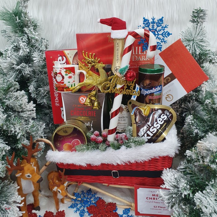 

Paket dekorasi hampers natal christmas parcel hadiah kue kering 150