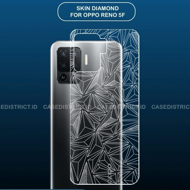 Oppo Reno 6 4G/5G Reno 6 Pro Anti Gores Skin Diamond Screen Guard Protector Plastik Anti Gores Belakang Motif Diamond