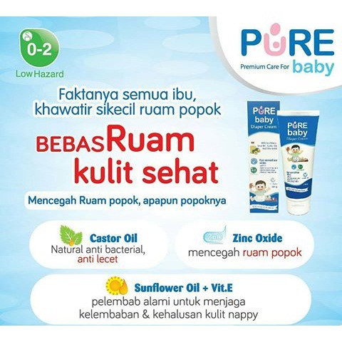 PURE BABY Diaper Cream Pencegah Ruam Popok Bayi [100gr]