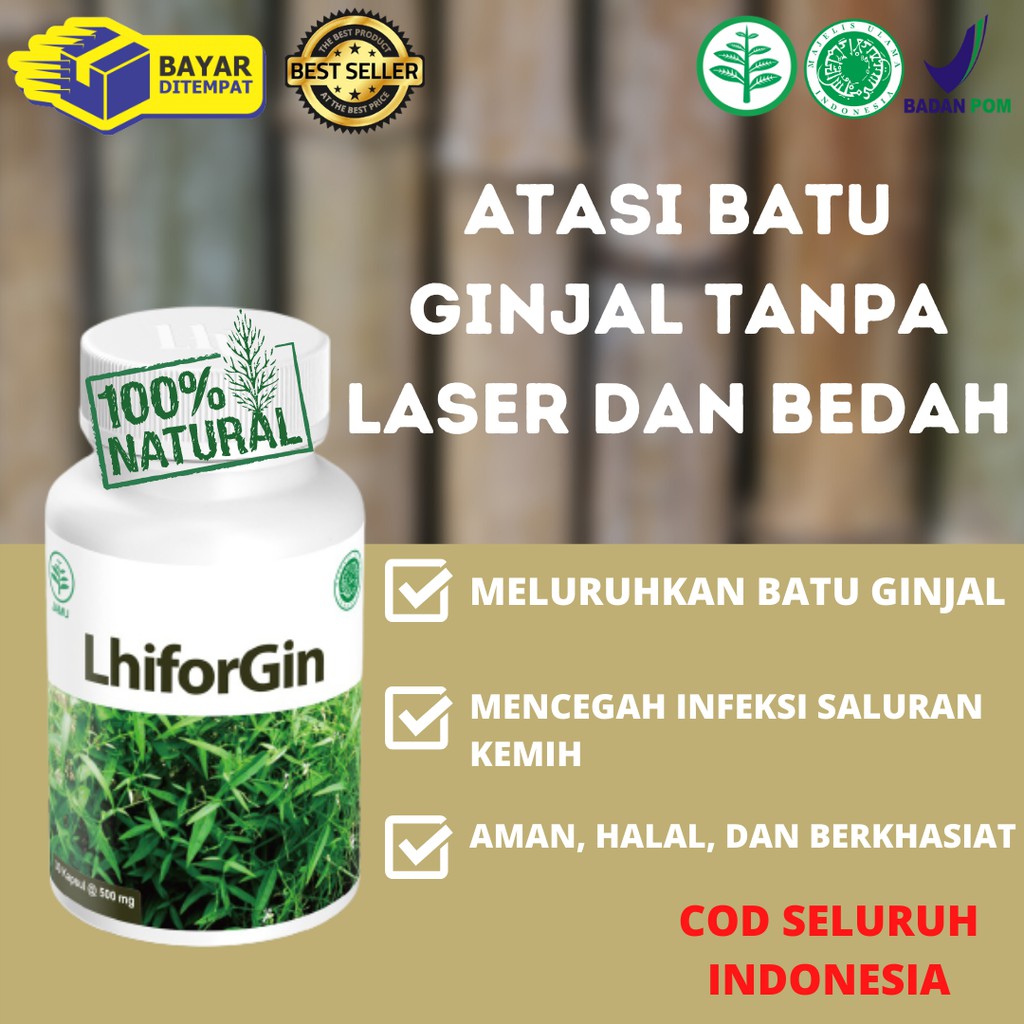 Lhiforgin Obat Alami Peluruh Batu Ginjal // Tanpa Laser atau Bedah BPOM Original