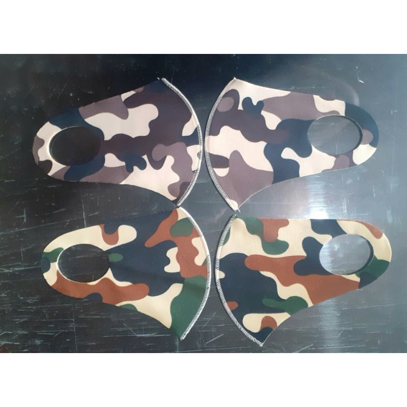 6 pcs Masker Scuba Loreng Dewasa Warna Abu dan Army