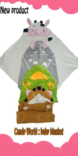Selimut bayi topi Murah karakter boneka binatang / Blanket bayi murah Lucu / Perlengkapan bayi