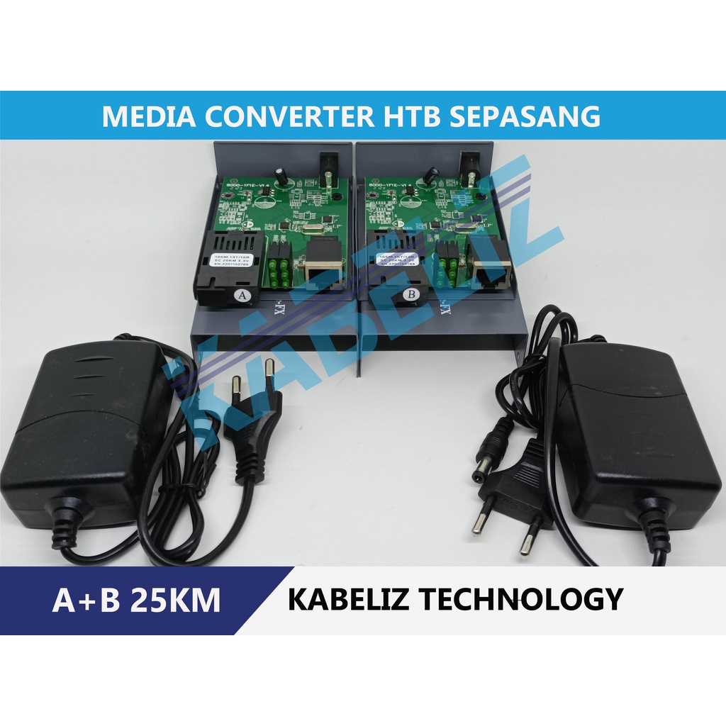 Media Converter HTB3100 A+B Fiber Optic Konverter HTB-3100 Netlink 10/100Mbps RJ45 Single Mode 25KM