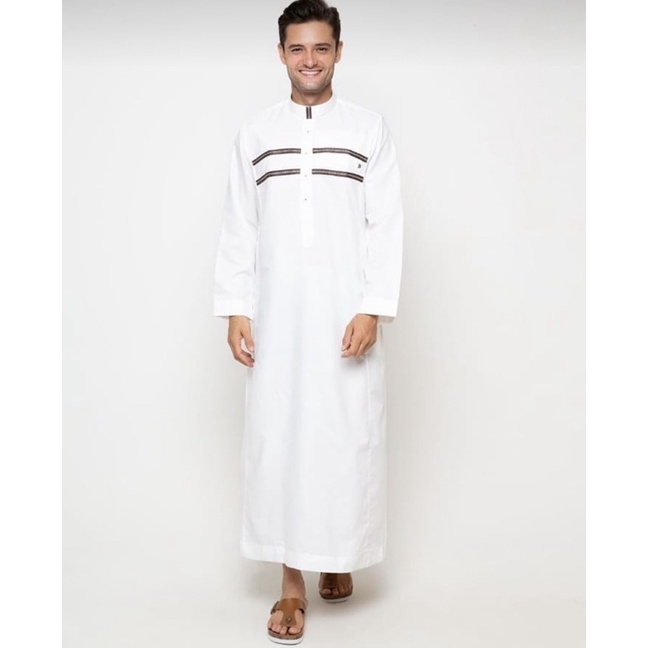 Gamis Putih Dewasa Premium AL-LUTHFI | Jubah Saudi Pria Premium