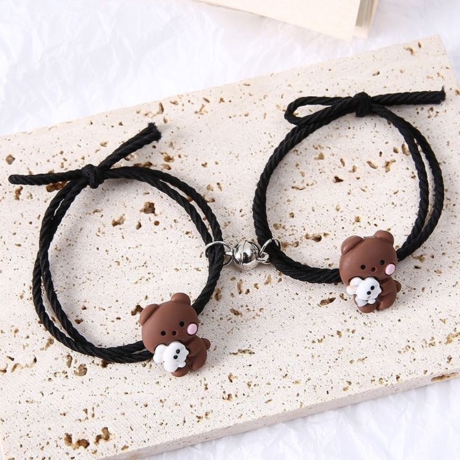 2 PCS Gelang Couple Magnet Pasangan Kartun Lucu Animal Couple Magnet Persahabatan