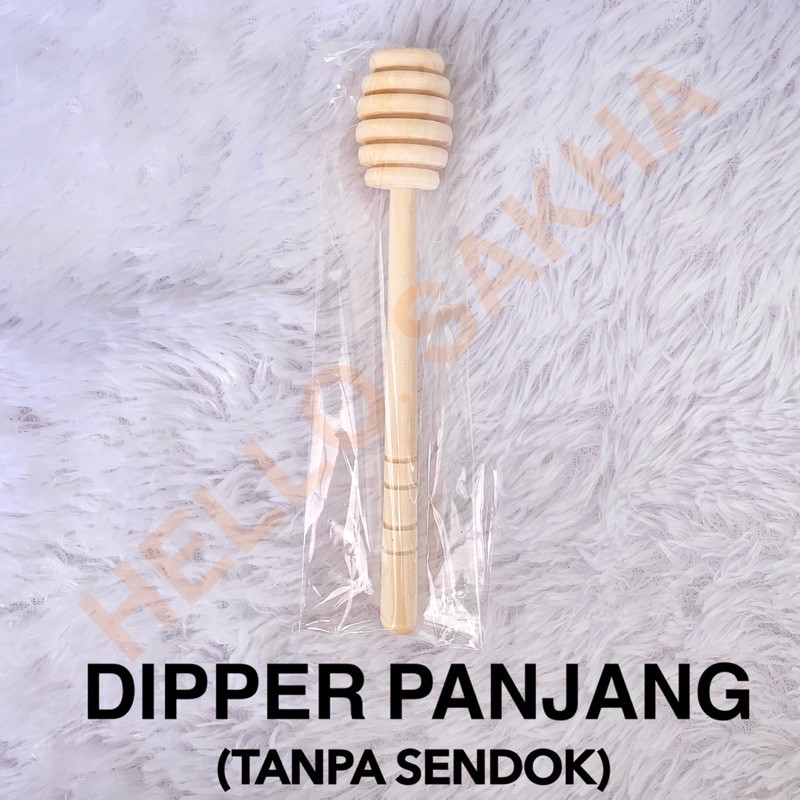 HONEY DIPPER SET BAHAN KAYU PINUS &amp; JATI TANPA PLITUR / SENDOK MADU / ADUKAN JATI FINISHING BEESWAX